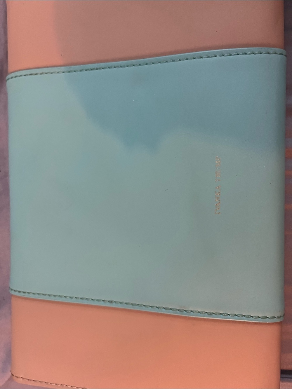 Ivanka Trump Mint and Peach Travel Wallet